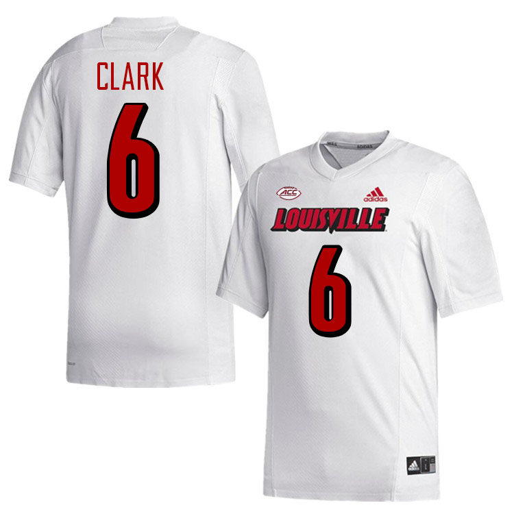 Men #6 Stanquan Clark Louisville Cardinals College Football Jerseys Stitched-White